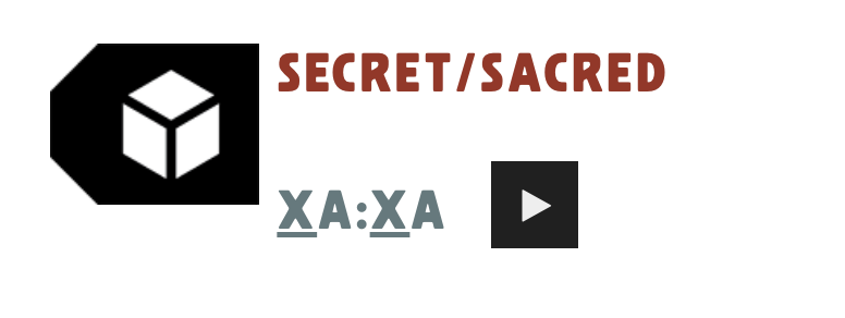 A tag-shaped label showing three sides of a box and the word “xa:xa”